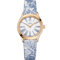 De Ville Mini Trésor 26 mm, Moonshine™-Gold mit „Toile de Jouy“ - 428.57.26.60.04.001