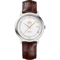 De Ville Prestige 39.5 mm, steel on leather strap - 424.13.40.20.02.002