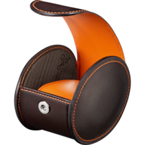 Lederwaren Uhrenbox, Braun/Orange - 7070320015