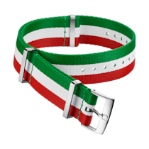 Cinturino NATO - Cinturino in poliammide verde, bianco e rosso con 3 strisce - 031CWZ010656