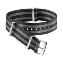 NATO strap - Polyamide 5-stripe black and grey strap - 031ZSZ002045