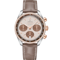 Speedmaster 38 38 mm, Stahl - Sedna™-Gold mit Lederarmband - 324.28.38.50.02.002